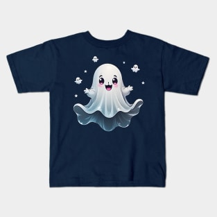 Cute ghost floating. Halloween ghost cartoon Kids T-Shirt